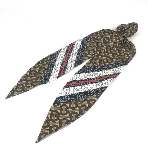 BURBERRY 8018660 Monogram TB Hair Accessories Hair Scarf Chignon Net Scrunchie - Picture 2 of 15